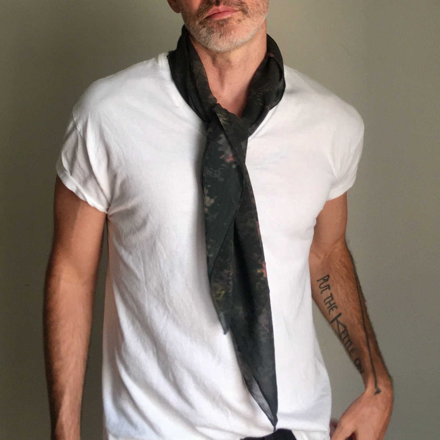 Dark Wave - Sheer Silk Scarf